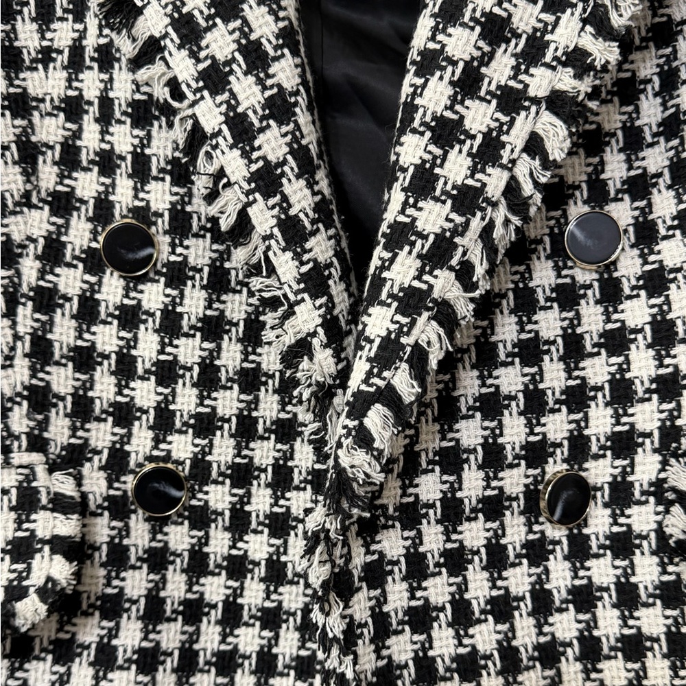 Talbots Tweed Houndstooth Double Breasted Blazer … - image 10